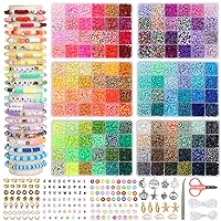 QUEFE 15000pcs, 144 Colors Clay Beads, Charm Bracelet Making kit for Girls 8-12, Polymer Heishi Beads for Jewelry, for Crafts Christmas Gifts