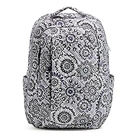 Vera Bradley Women's Cotton Large Travel Backpack Travel Bag, Tranquil Medallion - Recycled Cotton, One Size