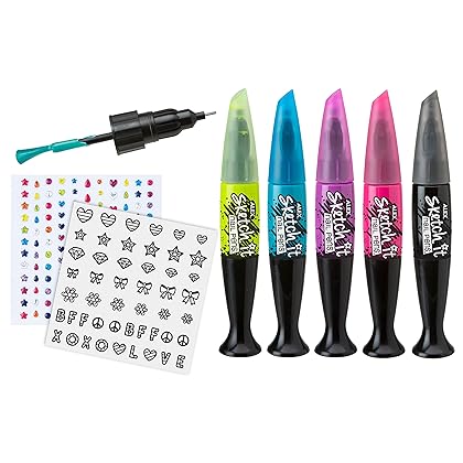 ALEX Toys Sketch It Nail Pens Salon Girls Fashion Activity, Sketch and Paint, Create Long Lasting Looks with Beautiful Nail Polish, For Ages 8 and up