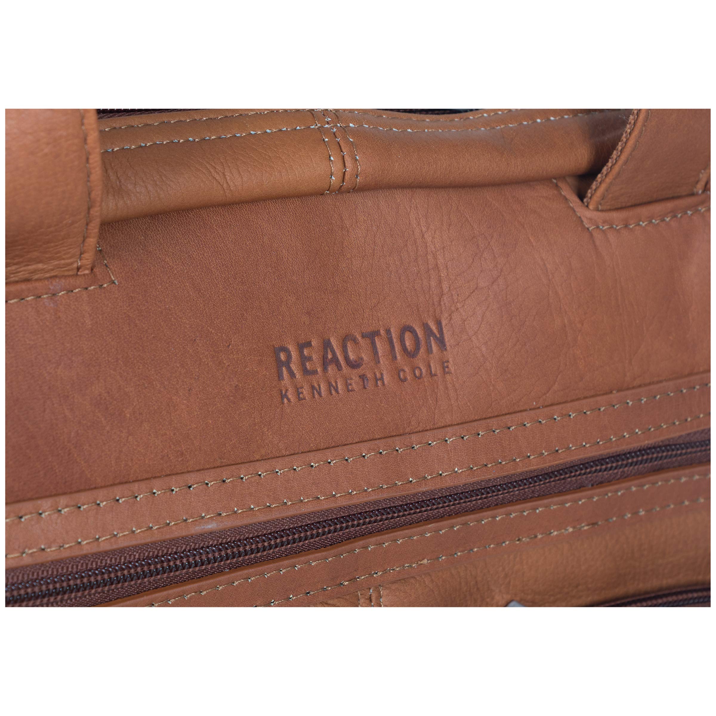 Kenneth Cole Reaction Manhattan Colombian Leather Briefcase Expandable RFID 15.6