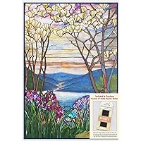 Tiffany Magnolia Trees Iris Flowers Counted Cross Stitch Pattern with Needles