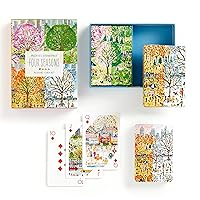 Galison Four Seasons – Playing Card Set Includes 2 Standard Card Decks Featuring Unique Cityscapes and Landscapes Throughout