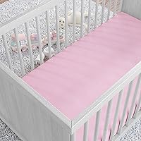 Amazon Basics 100% Cotton Jersey Crib Sheet, 28 x 52 Inches, Pink