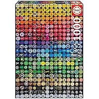 Bottle Caps Collage - 1000 Piece Jigsaw Puzzle - Puzzle Glue Included - Completed Image Measures 26.8