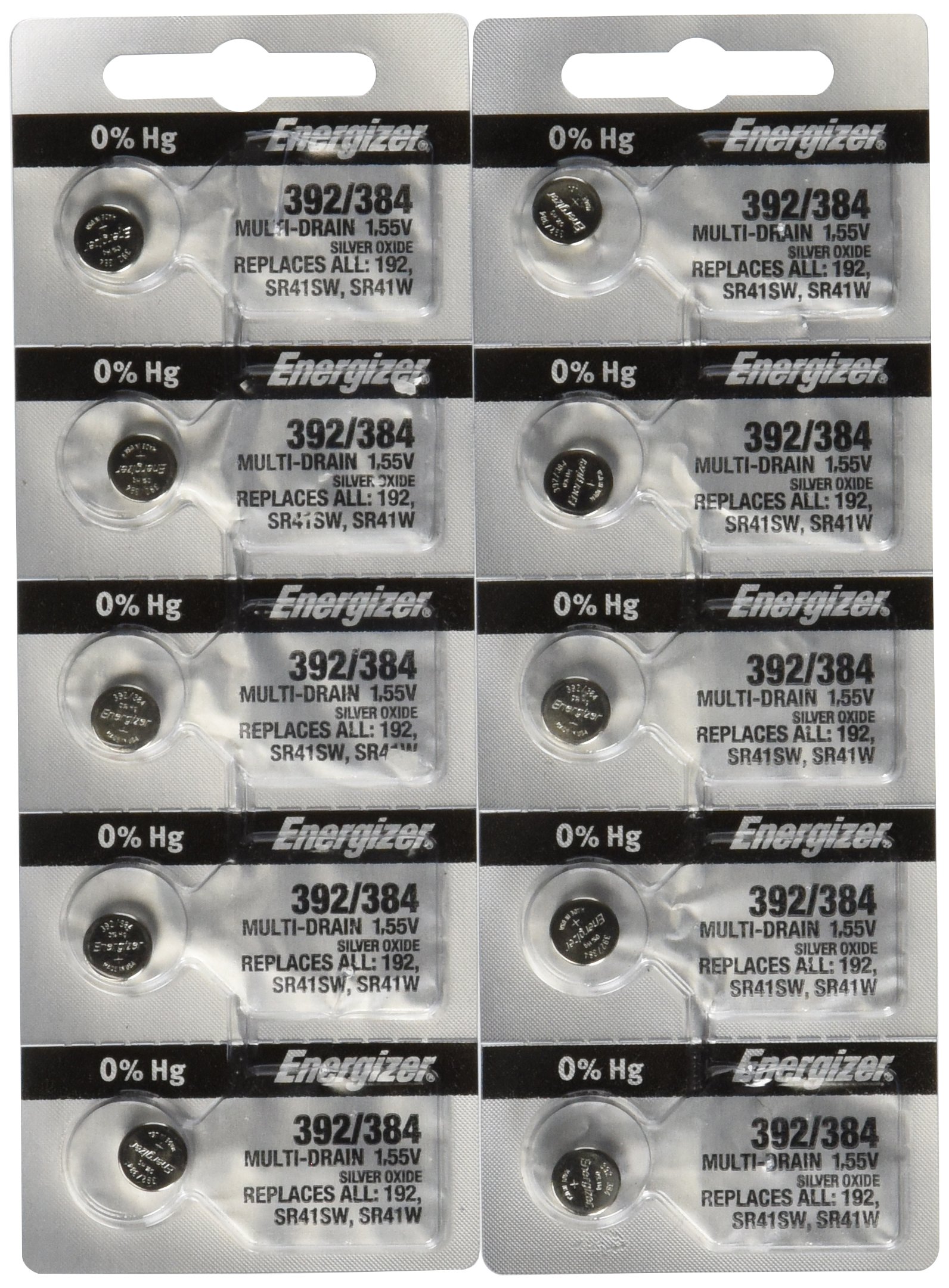 10 Energizer Batteries 392/384 Watch Battery Cell