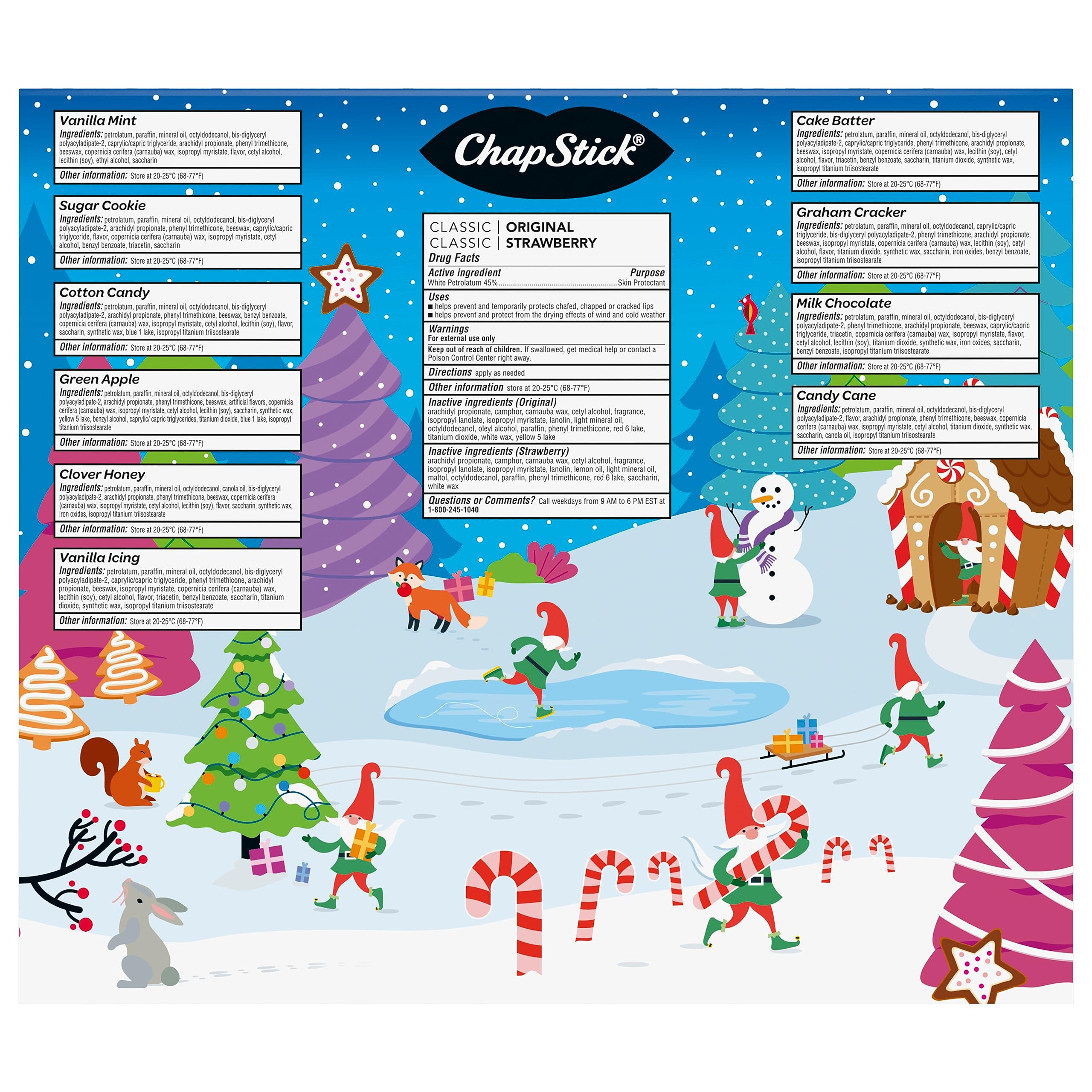 12 Days of ChapStick Holiday Advent Calendar Lip Balm Gift Set - 0.15 Oz