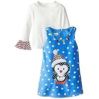 Bonnie Jean Little Girls' Dress Penguin Dot Fleece Jumper Set