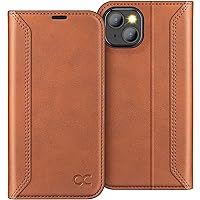 OCASE Retro Series Compatible with iPhone 13 Wallet Case with Card Holders [RFID Blocking][TPU Inner Shell ][Kickstand] PU Leather Flip Folio Shockproof Phone Cover 6.1 inch 2021 (Brown)