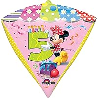 Anagram International Minnie Age 5 Diamondz Balloon Pack, 17