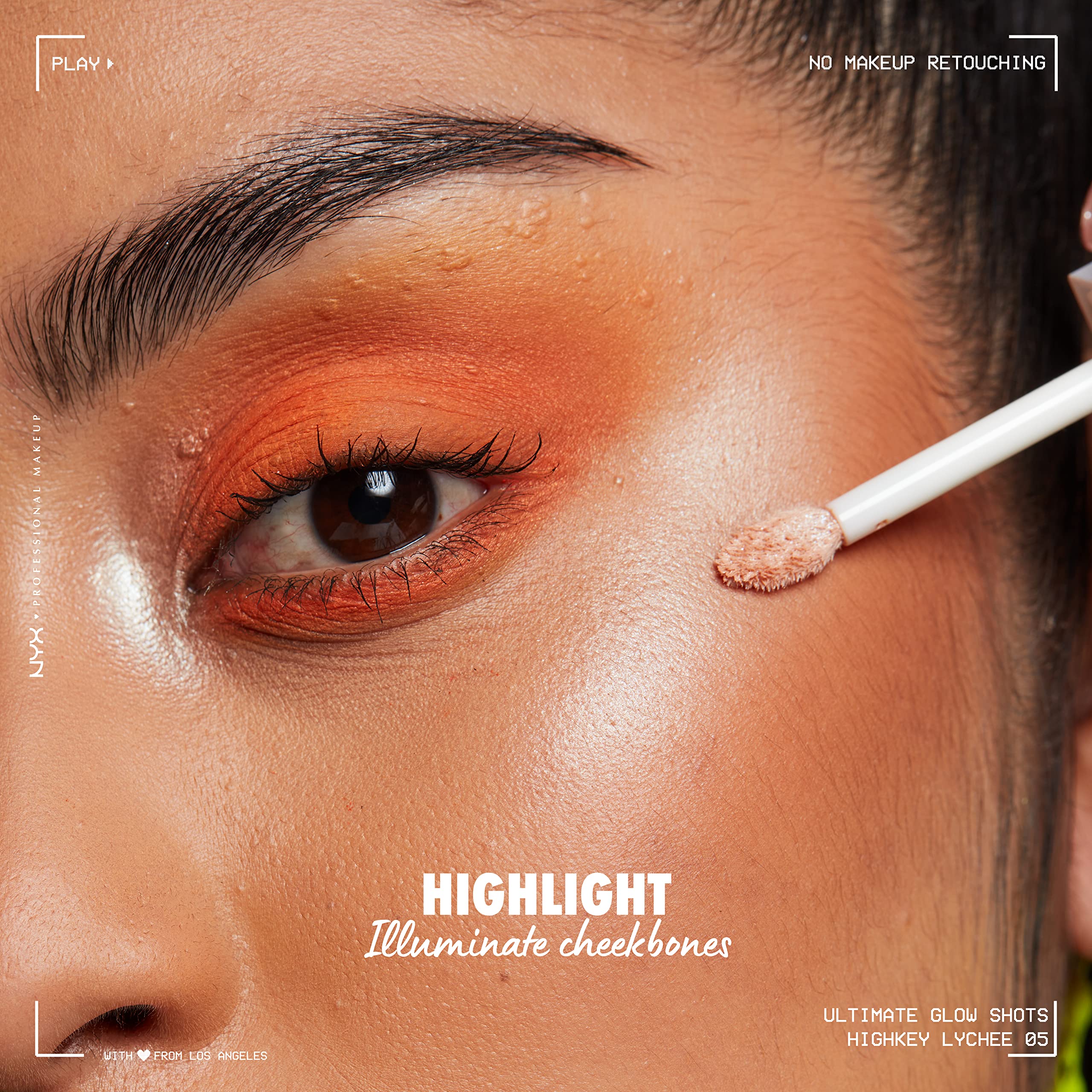 NYX PROFESSIONAL MAKEUP Ultimate Glow Shots, Brightening Liquid Eyeshadow - Highkey Lychee