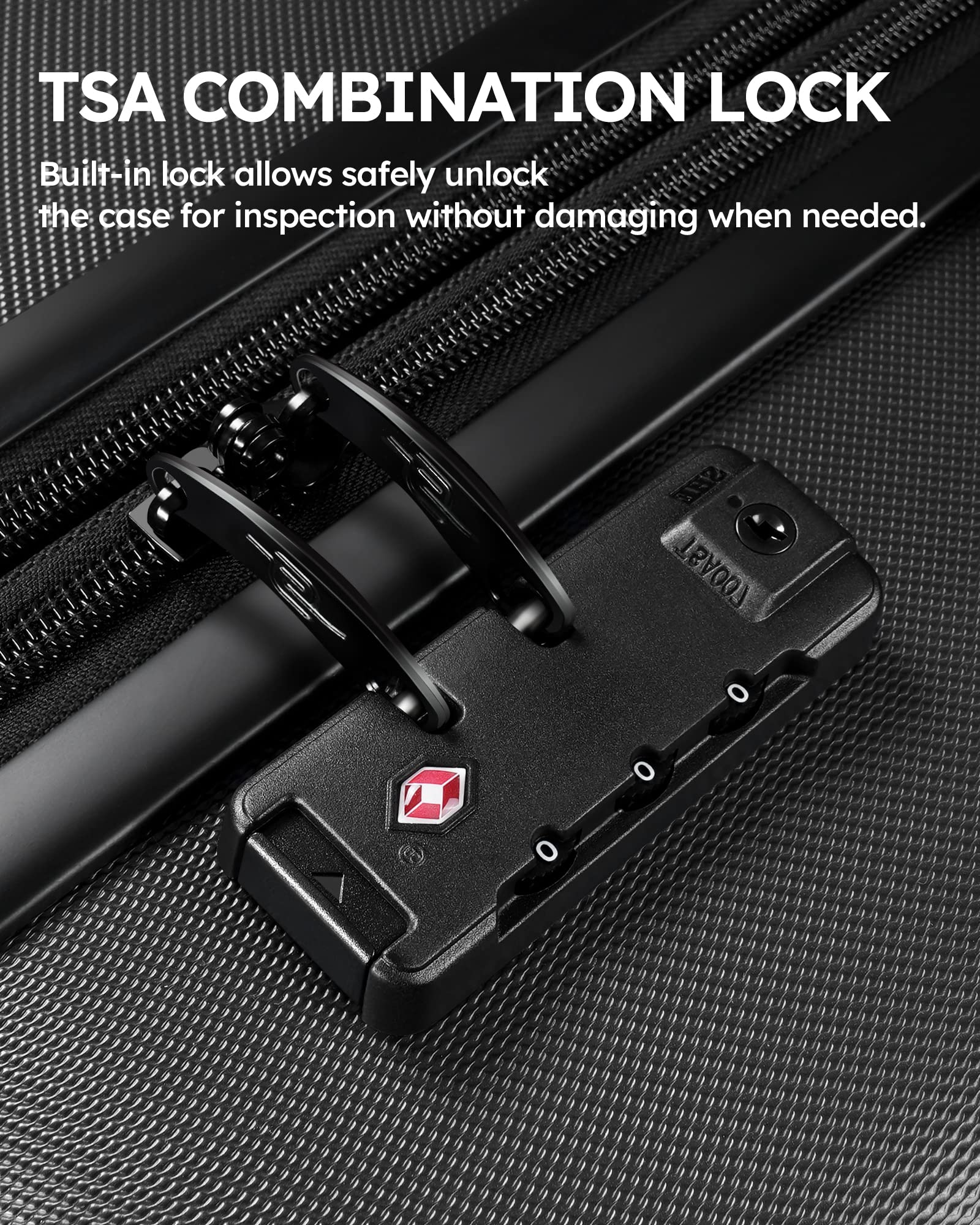 3 Piece Luggage Sets Expandable, Hardshell Travel Suitcase with Double Spinner Wheels and TSA Lock, (Black)