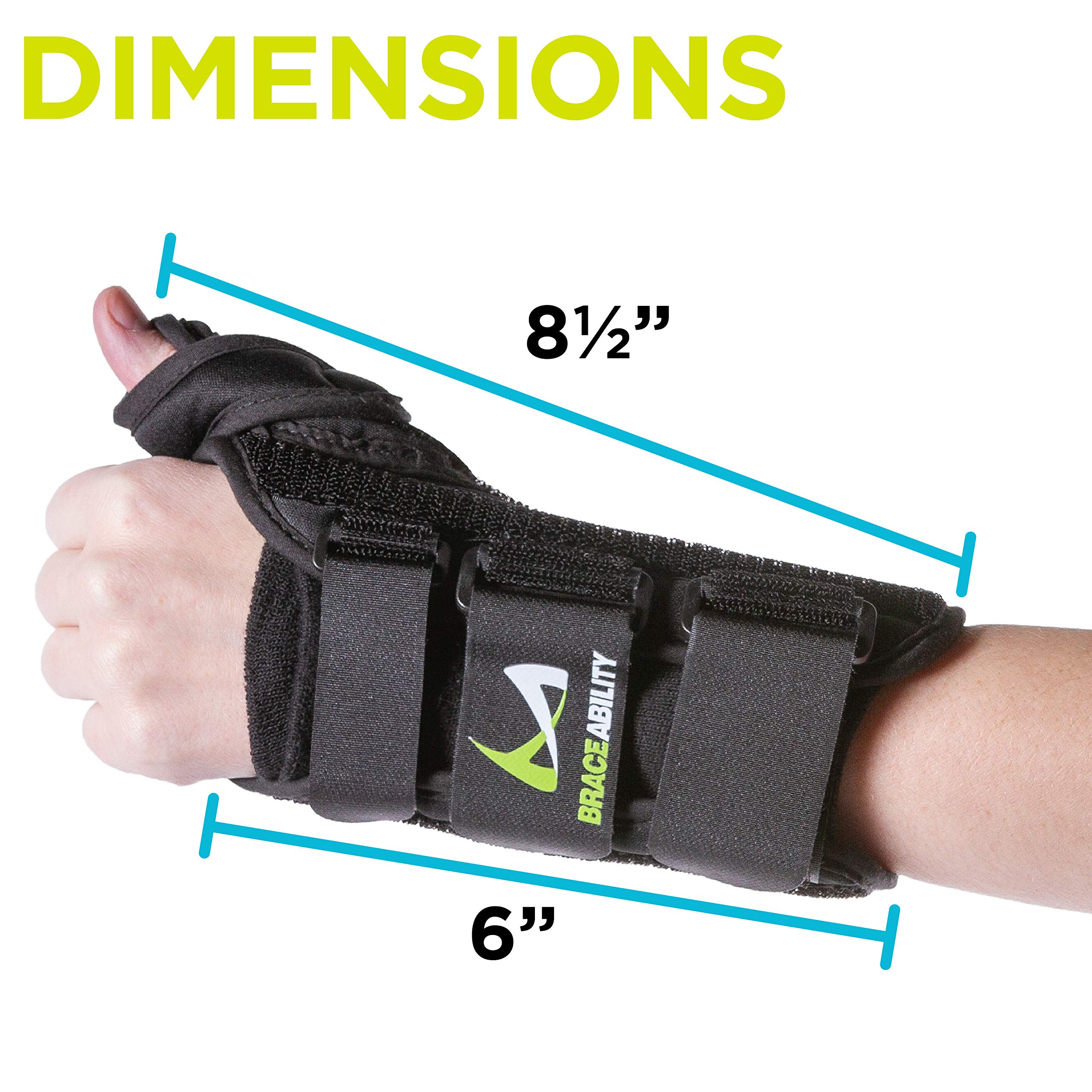 BraceAbility Thumb & Wrist Spica Splint | De Quervain's Tenosynovitis Long Stabilizer Brace for Tendonitis, Arthritis & Sprains Forearm Support Cast (XS - Right Hand)