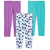 Amazon Essentials Girls and Toddlers' Cropped Capri Leggings (Previously Spotted Zebra), Multipacks