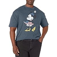 Disney Big & Tall Minnie Mouse Vintage Us Flag Fill Men's Tops Short Sleeve Tee Shirt