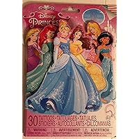 DIsney Princess 30 Stickers and 30 Tattoos (Belle, Ariel, Jasmine