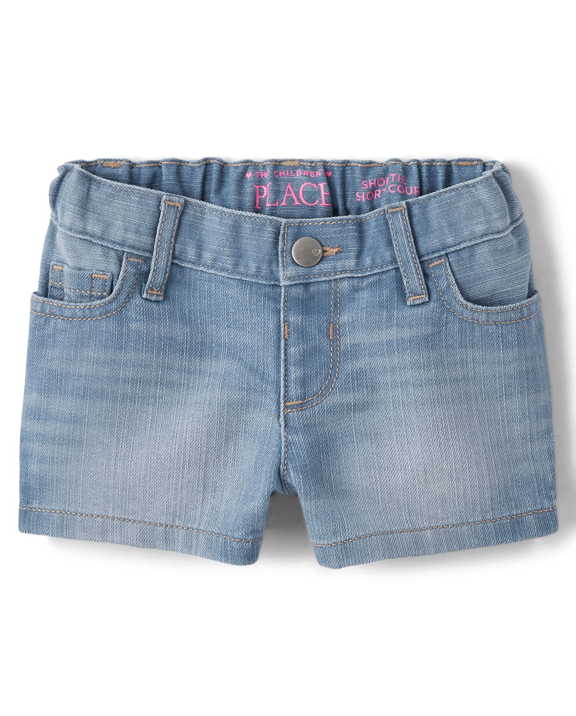 The Children's Place Baby Girls' and Toddler Jean Shortie Shorts