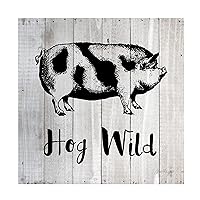 Trademark Fine Art 'Hog Wild A' Canvas Art by Jean Plout 18x18