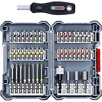 Bosch Professional 45-Piece Pick and Click Screwdriver Bit Mixed Set (PH 1/2/3, PZ 1/2/3, SL 3/4/5/6, HEX 3/4/5/6, T 10/15/20/25/27/30/40, TH 10/15/20/25/27/30/40, Accessories