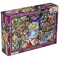 500 piece jigsaw puzzle stained art Alice in Wonderland story stained glass tightly series small pieces (25x36cm)