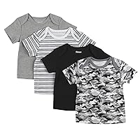 Hanes Girls Baby T, Flexy Soft Stretch Shirt, Expandable Shoulder, 4-Pack