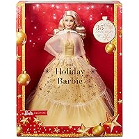 Signature Doll, 2023 Holiday Collectible with Golden Gown & Blonde Hair, Doll Stand & Displayable Packaging