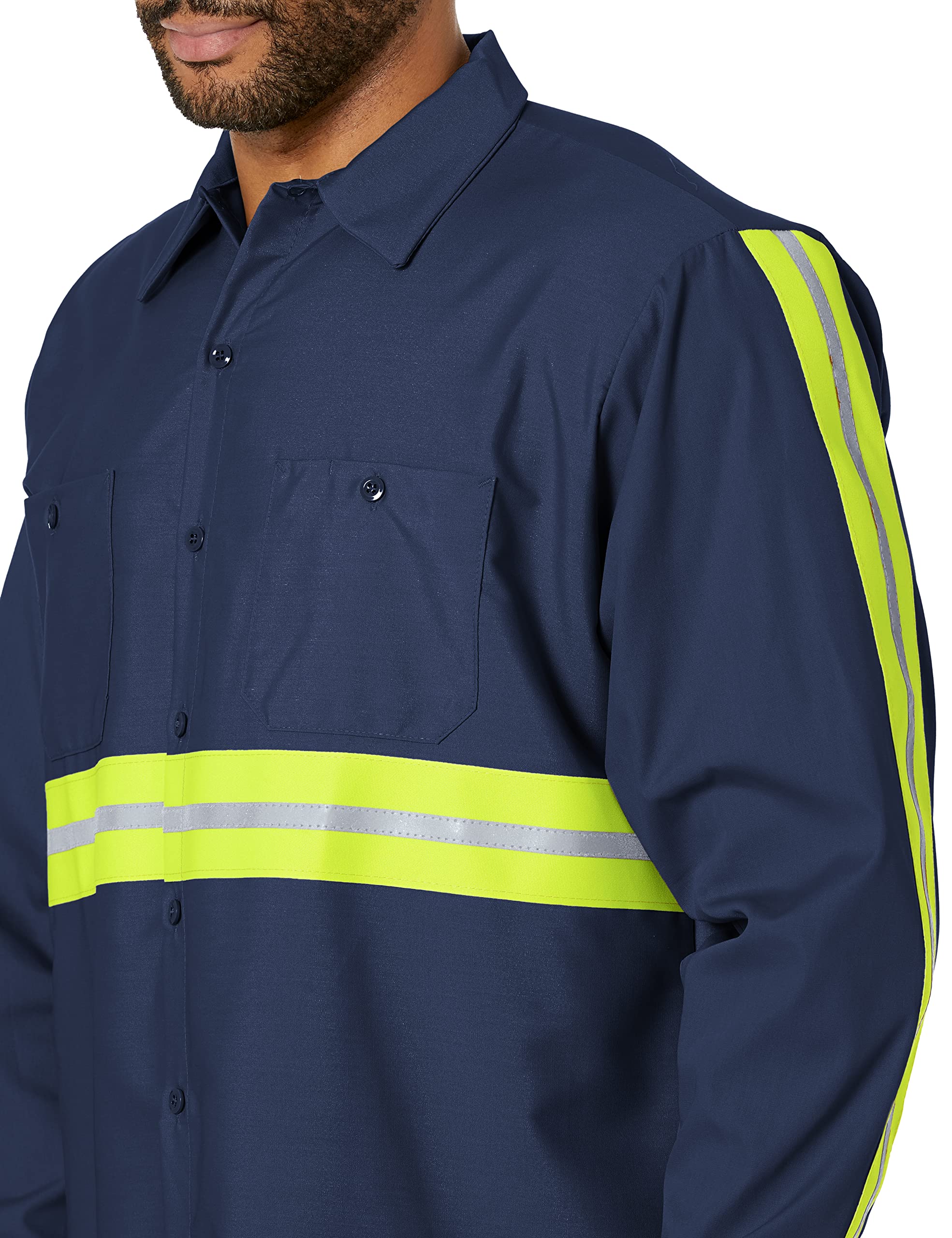 Red Kap Men's Industrial 2 Piece Lined Collar Work Shirt