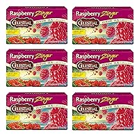 Raspberry Zinger Herbal Tea, Caffeine Free, 20 Tea Bags Box, (Pack of 6)