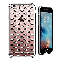 Black Footballs Pattern Ultra Slim Clear Case with Crome Finish for iPhone 6/6S