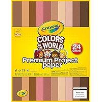 Crayola Construction Paper in Colors of The World, 8.5” x 11”, 24 Colors, Craft Supplies, 48 Sheets
