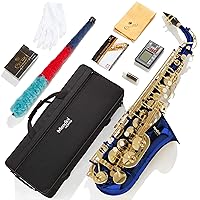 Eb Alto Saxophone - Case, Tuner, Mouthpiece, 10 Reeds, Pocketbook- MAS-BK r E Flat Musical Instruments