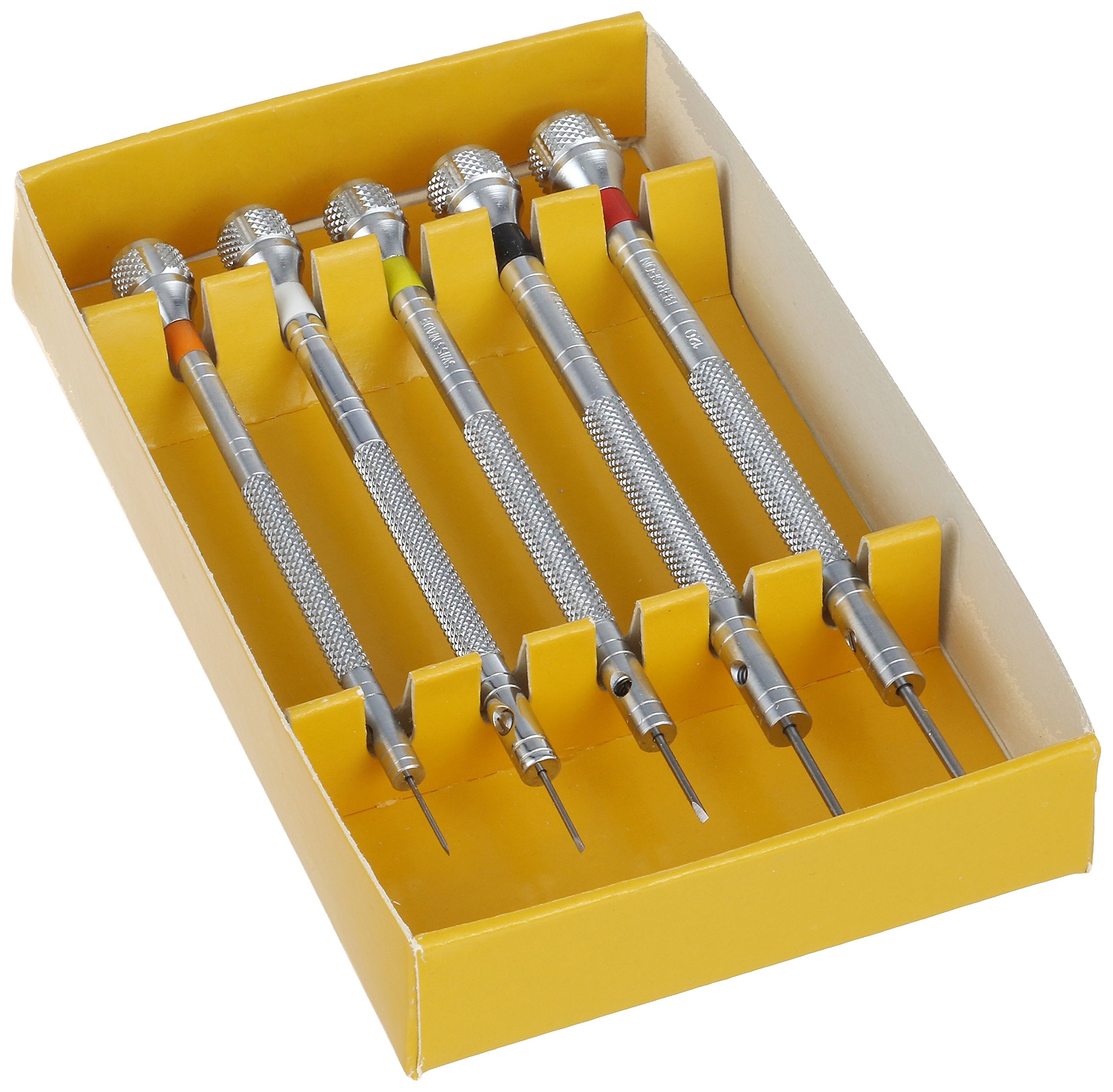 Bergeon 55-605 2868 Set of 5 Chrome Plated Brass Screwdrivers Watch Repair Kit