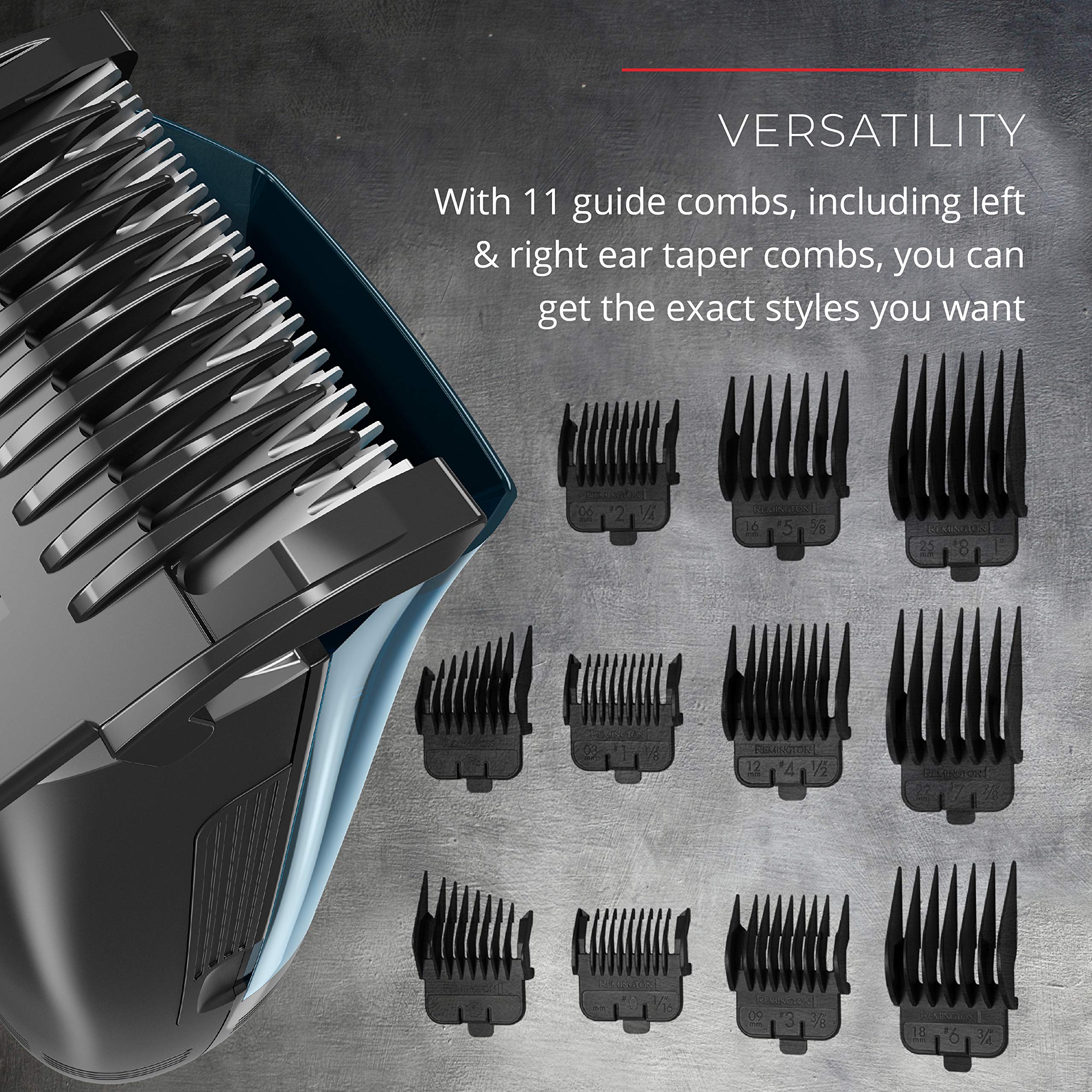 Remington Hc6550 Cordless Vacuum Haircut Kit, Vacuum Beard Trimmer, Hair Clippers for Men, 18Piece