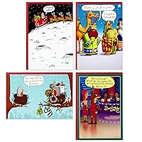 Hallmark Shoebox Funny Christmas Boxed Cards Assortment, Cartoons (4 Designs, 24 Christmas Cards with Envelopes)