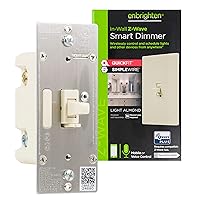 Z-Wave Plus Smart Dimmer with QuickFit & SimpleWire, 3-Way Ready, Works with Alexa, Google Assistant, ZWave Hub & Neutral Wire Required, Toggle, Almond, Smart Switch, Smart Home, 14296