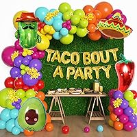 Amandir 169Pcs Mexican Fiesta Party Decorations, Fiesta Balloon Garland Arch Kit Cactus Chili Avocado Mexican Themed Balloons for Cinco De Mayo Carnival Birthday Party Taco Bout a Party Decoration