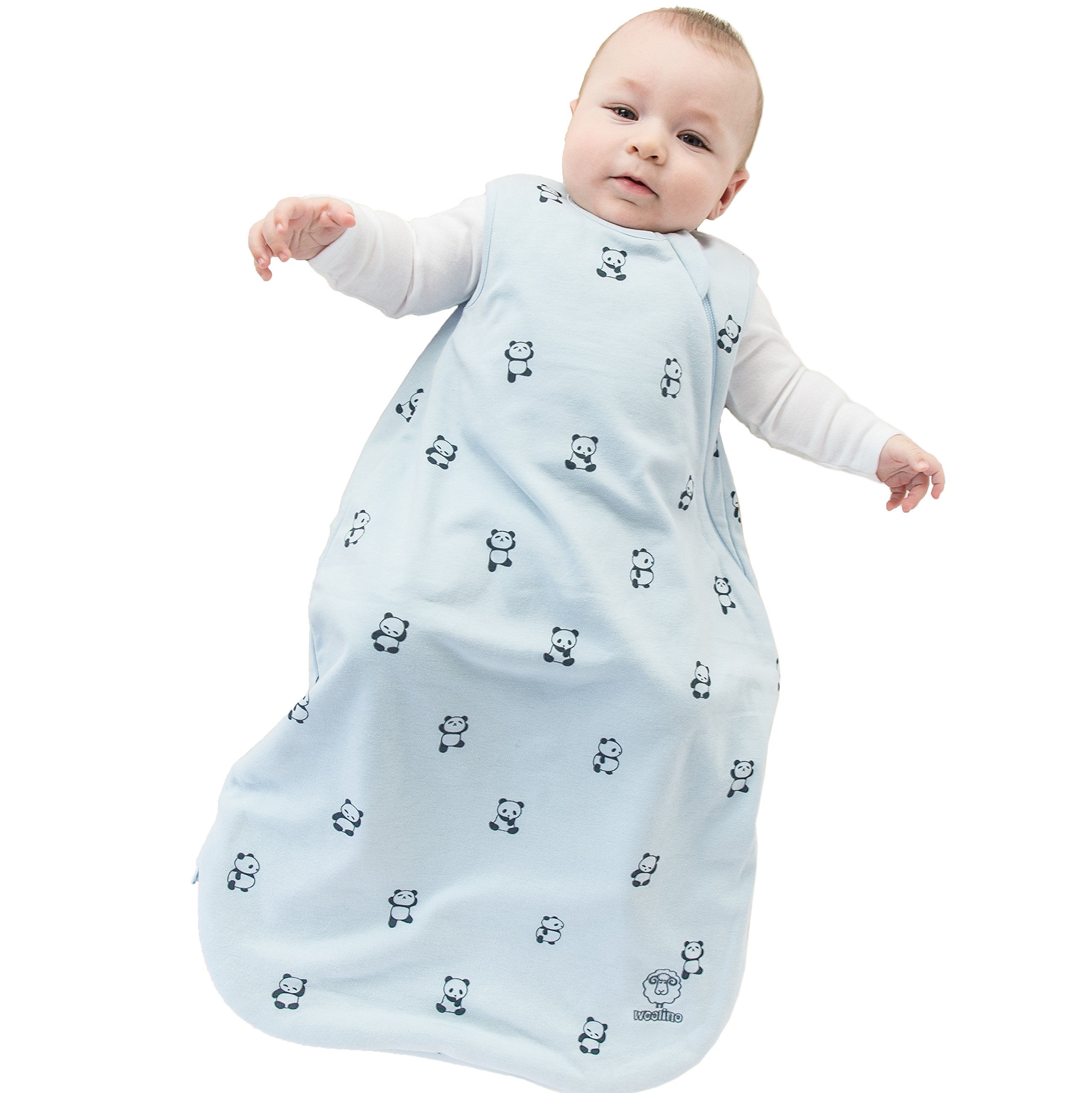 Woolino 4 Season Basic Merino Wool Baby Sleep Bag or Sack, 18-36 Months, Panda