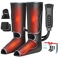ALLJOY Leg and Foot Massager with Heat, Air Compression Leg Massager for Circulation and Pain Relief, Foot and Calf Massager 6 Modes 3 Intensities 2 Heating Levels Adjustable Massage Boots