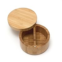 8839 Bamboo Wood Divided Spice Box with Swivel Cover, 4.75