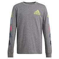 adidas Boys' Long Sleeve Cotton Small Bos Logo T-Shirt