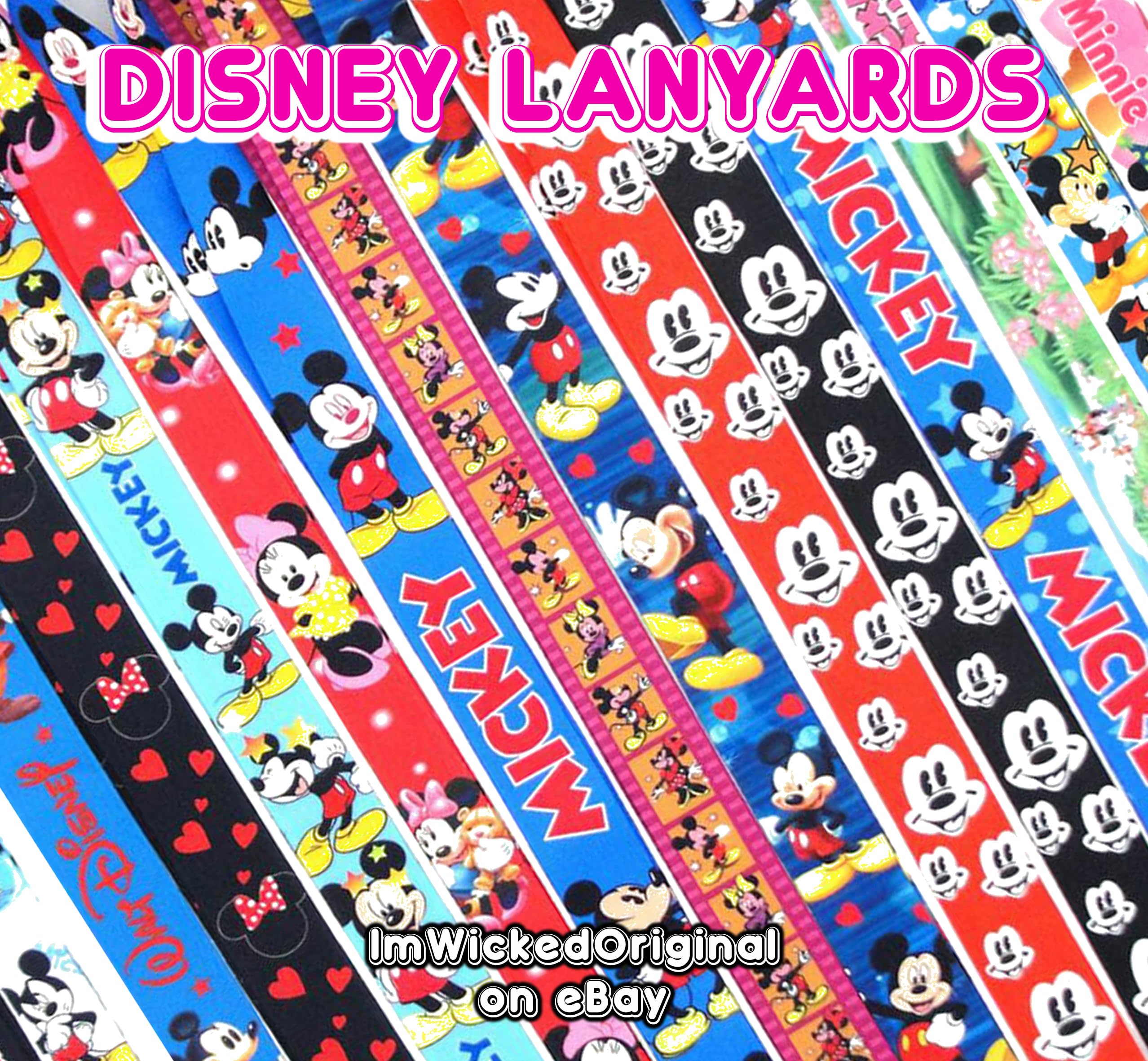 Disney Trading Pin Lot Mixed Pins with Disney Lanyard - Tradable Metal Set Mickey Head Backing - Disney Pins Collector- No Doubles - Assorted Pin Lot
