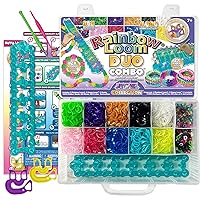 Duo Combo with Jewel Rubber Bands Collection, Features 2 connectable to Make Longer and Wider Creations, an Organizer Case, Great Activity up to 4 People 7+