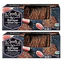 Specially Selected Fig & Black Sesame Artisan Crisp NON GMO Limited Edition (2-5.3 oz Pack SimplyComplete Bundle) for Party Snacking, Family Gatherings Sports