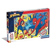 Clementoni 24216, Spider-Man Supercolor Maxi Puzzle for Children - 24 Pieces, Ages 3 Years Plus