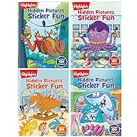 Highlights Hidden Pictures Sticker Fun Sticker Books for Kids Ages 3-6, 4-Pack of Sticker Books, 64 Pages of Seek and Find Sticker Activities, Books Double as Coloring Books, 480+ Stickers, Volume 1