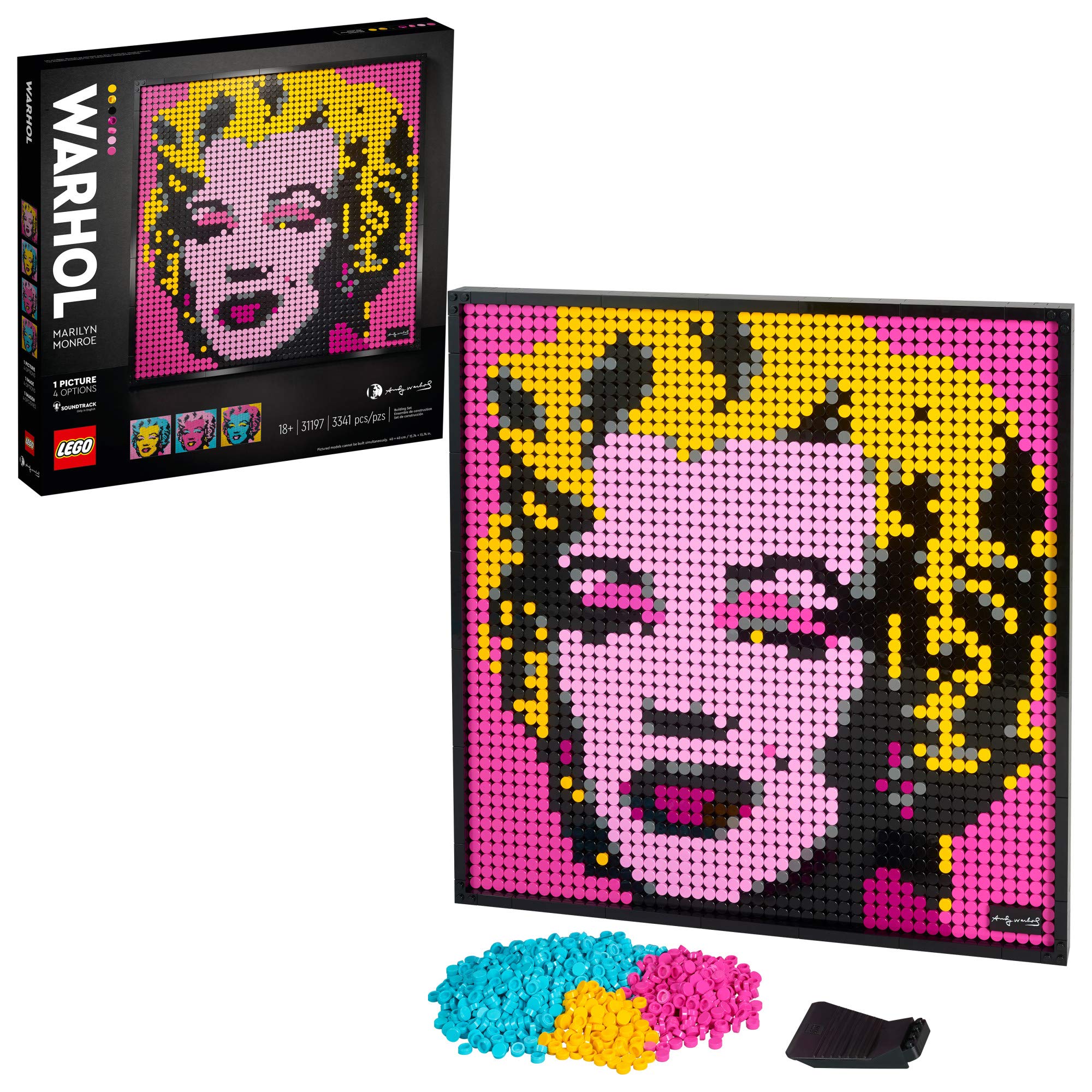 LEGO Art Andy Warhol’s Marilyn Monroe 31197 Collectible Building Kit for Adults; an Excellent Gift for Adults to Make Stunning Wall Art at Home and Who Love Creative Building (3,341 Pieces)