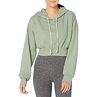 Women's Bowery Casual Cropped Long Sleeve Hoodie Sweatshirt