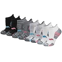Saucony Women's 8/16 Performance Heel Tab Athletic Socks, Grey Fashion (8 Pairs), Medium