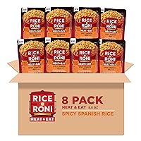 Rice-A-Roni Heat & Eat Rice, Microwave Rice, Quick Cook Rice, Spicy Spanish, (8 Pack)
