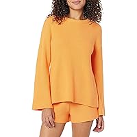 The Drop Women's Alice Crew-Neck Back-Slit Ribbed Pullover Sweater