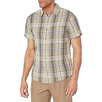 PENDLETON Men's Short Sleeve Linen Plaid Shirt